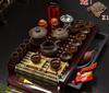 Chinese kung fu tea set porcelain tray purple grit ceramic teapot for the tea cups with saucers solid wood the tea pot 26pcs
