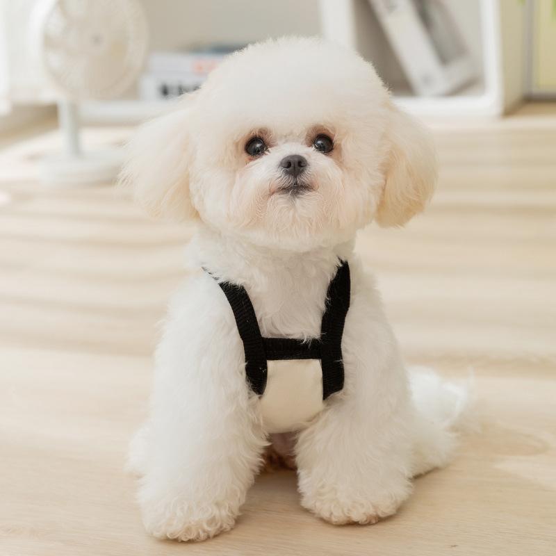 

Simple black edge small and medium dog sling summer breathable cat vest kitten dog summer clothes pet clothing XXL (recommended weight 15-10kg)