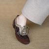 Old Money Style Casual German Training Shoes For Women With Lace Up Soft Sole, Comfortable Spring Single Shoes
