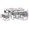 VidaXL Ensemble à Manger de Jardin avec Coussins 11 pcs, Table et Chaise de Terrasse, Meubles de Patio, Mobilier 3211331