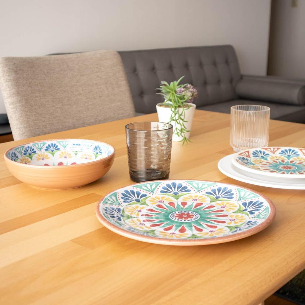 Abode Homeware Desertrio Salad Perfect for Pasta and Curry Stylish Dishwasher Deep Dish for and Dinner Bowl, Shatter-Resistant, 20cm, Dishes, Design,