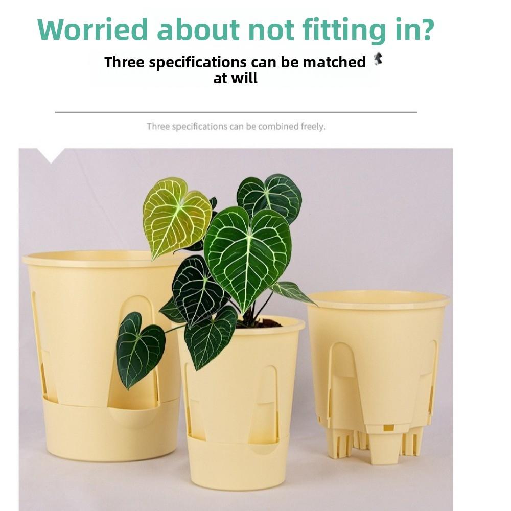 Plastic Self Absorbing Flowerpot Water Storage Thickened Hydroponic Flowerpot Tall Drain Holes Large Capacity
