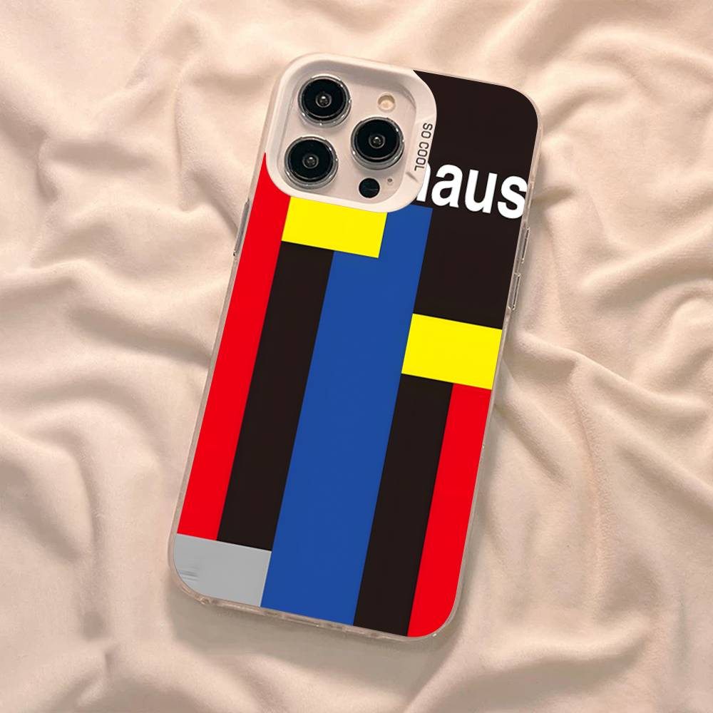 Abstract B-Bauhaus Geometric Art Phone Case For IPhone 16 15 14 13 12 11 17 Pro MAX Plus Pro Matte Shockproof Cover