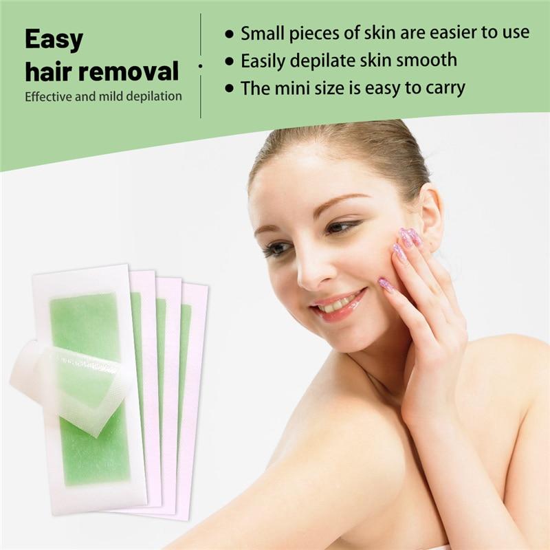 6/10/20pc Set Hair Removal Tool Wax Strips Waxing Wipe Sticker for Face Leg Lip Eyebrow Leg Arm Body Hair Removal Two Side Mini Size