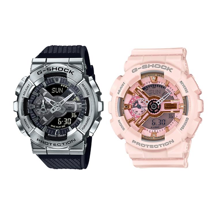 

CASIO GM&GMA Quartz Movement Resin Strap Watch Unisex Black Dial GM-110-1A+GMA-S110MP-4A1ER