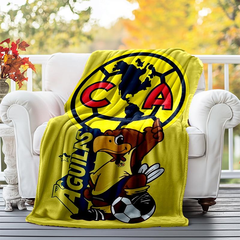 Club América Flannel Blanket Soft All-Season Throw, Design for Camping, Car Travel, Hiking Sofa, Bed, Office Perfect Gift for Parties