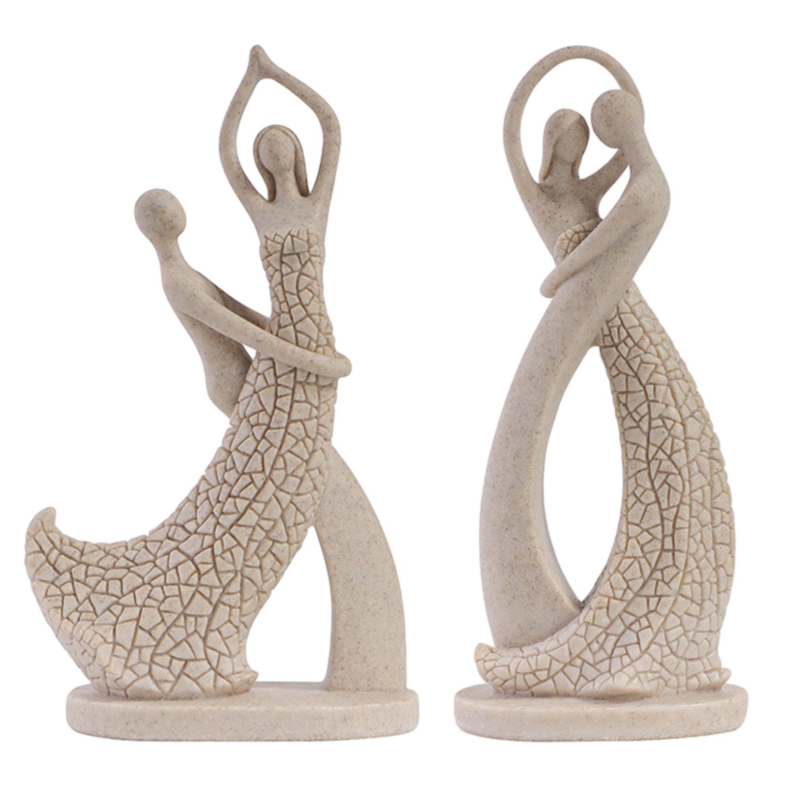 

Sandstone Resin Lovers Modern Decor Table Centerpiece Abstract Sculpture for Tabletop Furnishings Living Room Office Decor 11.6cmx5.7cmx20cm