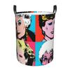 Golden Warhol Girl Dirty Laundry Baskets Foldable Large Waterproof Clothes Sundries Basket For Home Kids