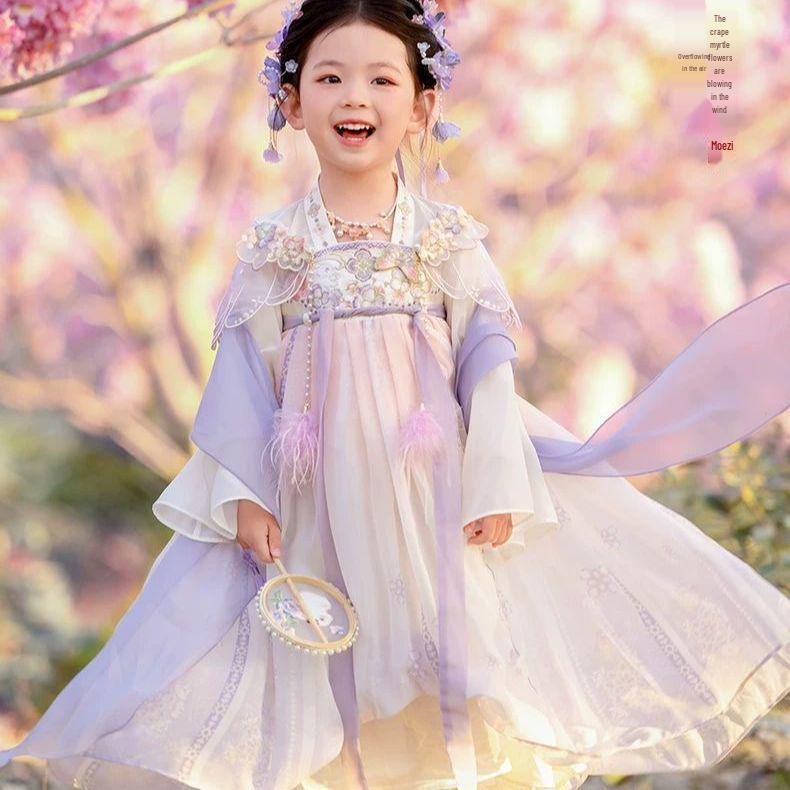 2026 Kids Hanfu: Tang Suit Fairy Dress - Ancient Chinese Style for Spring & Summer