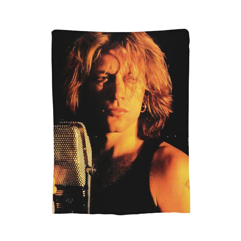 Bons Jovis s Rock Blankets Flannel Summer Air Conditioning Multifunction Super Warm Throw Blanket for Home Outdoor Quilt