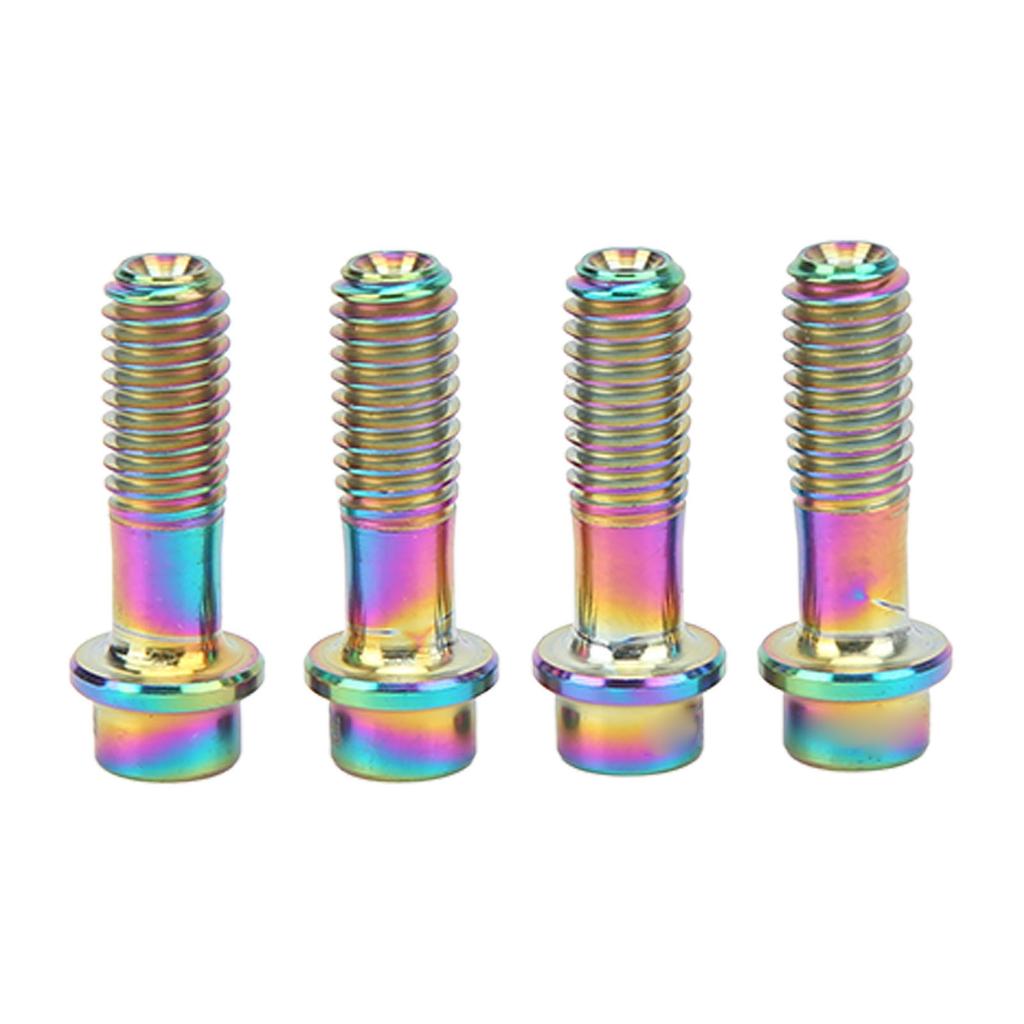 4Pcs Bike Brake Lever Fixed Screws M6x18mm Titanium Alloy Light Weight Bike Screws Mountain Bike Accessories Colorful