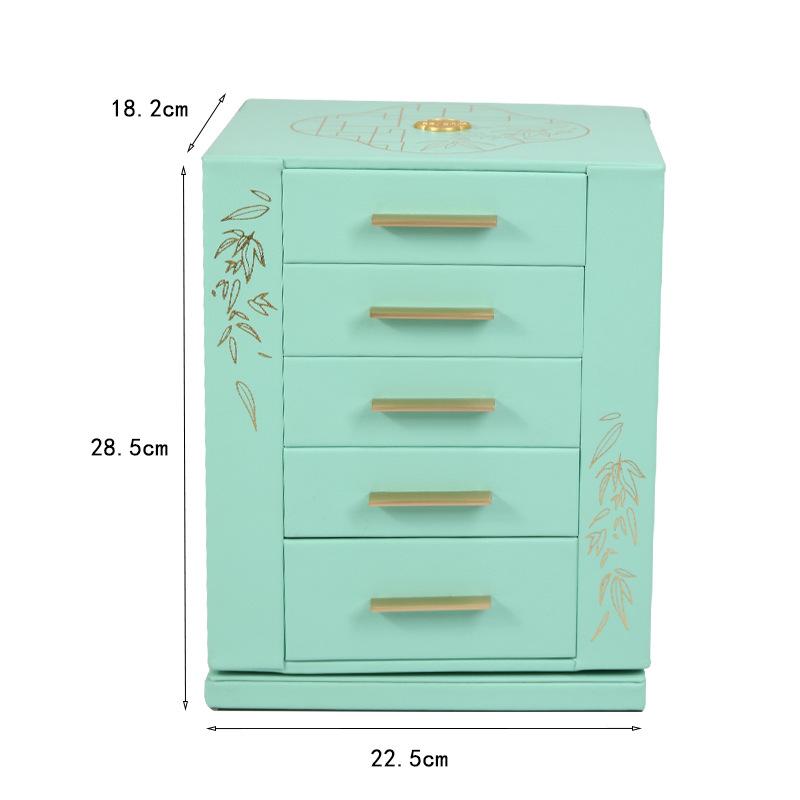 

Exquisite Jewelry Organizer Box Multilayer Trinket Storage Boxes Jewellery Rotating Displays Stand Earrings Rings Display Case зелёный