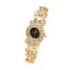 Women's Fashion Trendy Rhinestone Watch Gold Bracelet Quartz Wristwatch