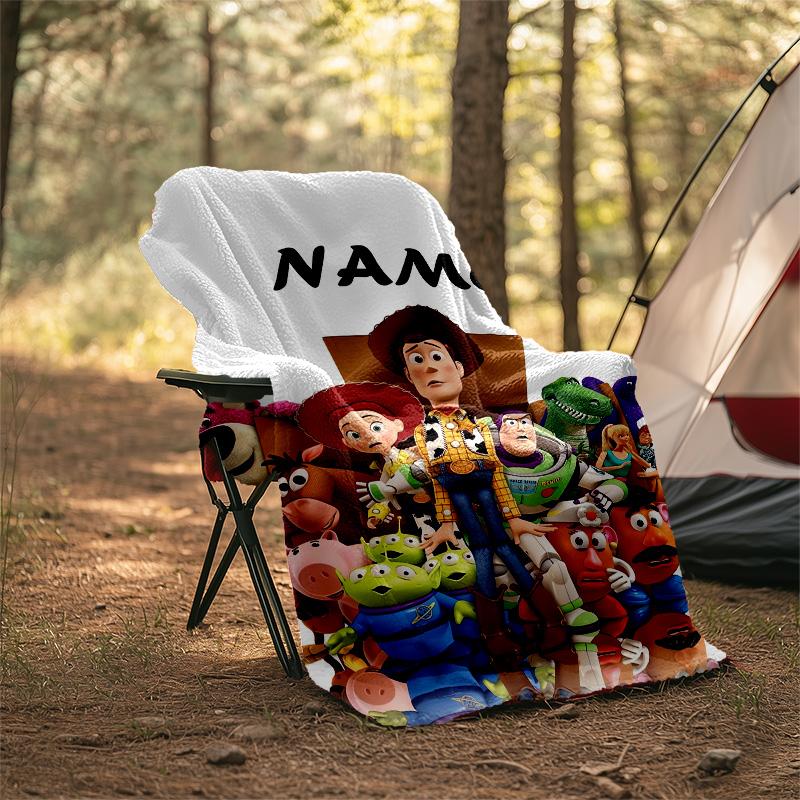 Customizable Toy Story Throw Blanket – Personalized Name, All-Season Cozy Snug Blanket, Machine Washable, Personalized Blanket