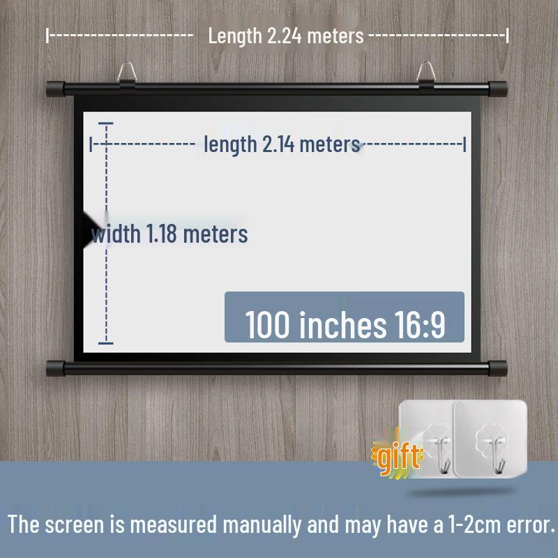 Home Floor-Standing Outdoor Projector Screen with Adjustable Bracket Pole