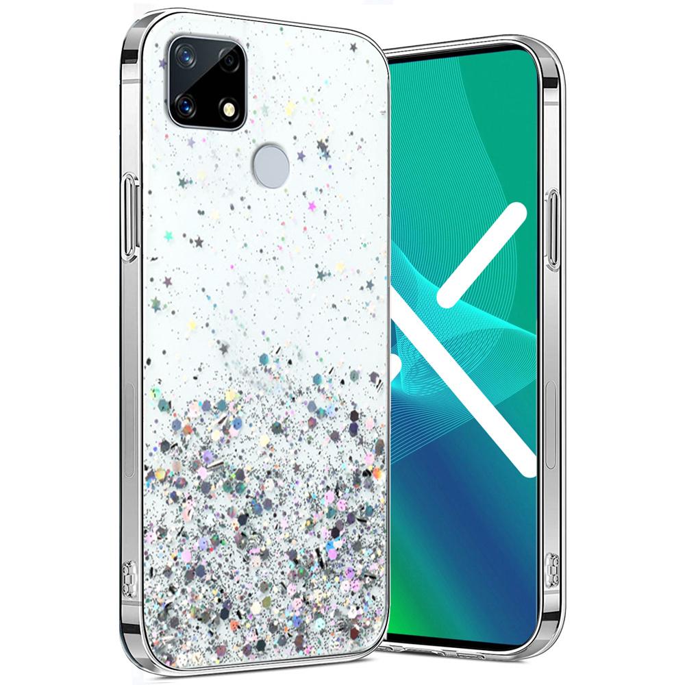 Realme 7i Case, Glittery, Transparent