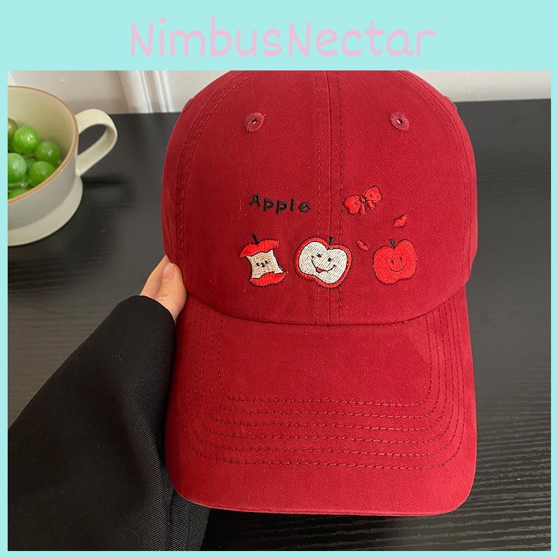 Cute Baseball Red Hat With Embroidery Ideal For Spring Outfits For Women