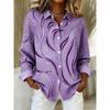 Retro Women's Oversized Shirt 3D Floral Print Minimalist Vintage-Style Casual Long-Sleeve Shirt Comfortable Collared Top