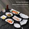 White Melamine Porcelain-Style Snack Plate - Perfect for KTV, Bar, or Restaurant Serving
