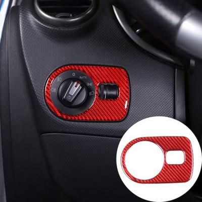 Red Carbon Fiber Headlight Adjustment Switch Trim Sticker For Seat Leon 2008-12