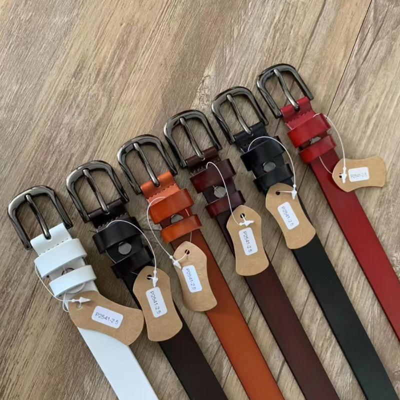 Belt Women'S Retro Niche Cowhide Leather Belt With Jeans Belt