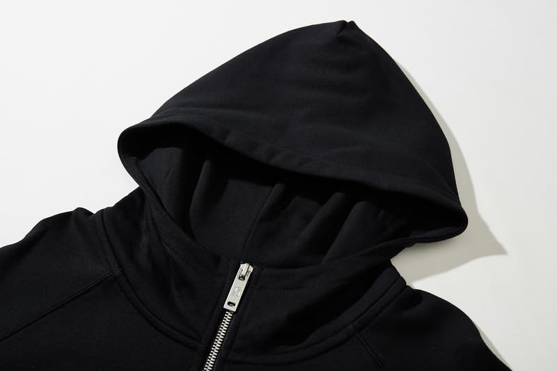 East Rain Men's Hooded Pullover with Dragon Embroidery, Zip-Up Jersey, Long Sleeve, Unique Cotton Sweatshirt, Oversized Outerwear, FUN401