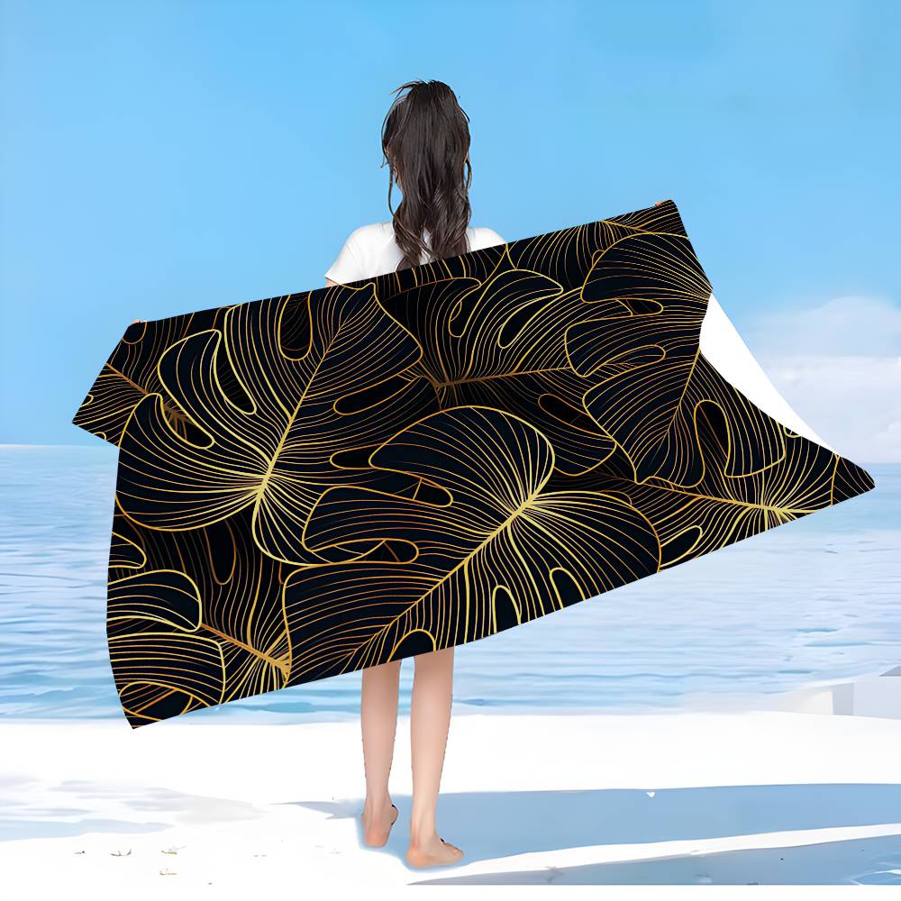 Klassisches Monstera Deliciosa Mikrofaser Strandtuch Saugfähig Schnelltrocknend Weich Yoga Schwimmen Resort Bergsteigen Handtuch