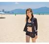 Women's Long Sleeve Two-Piece Wetsuit Set with Sun Protection - Quick-Drying Surfing & Snorkeling Suit 