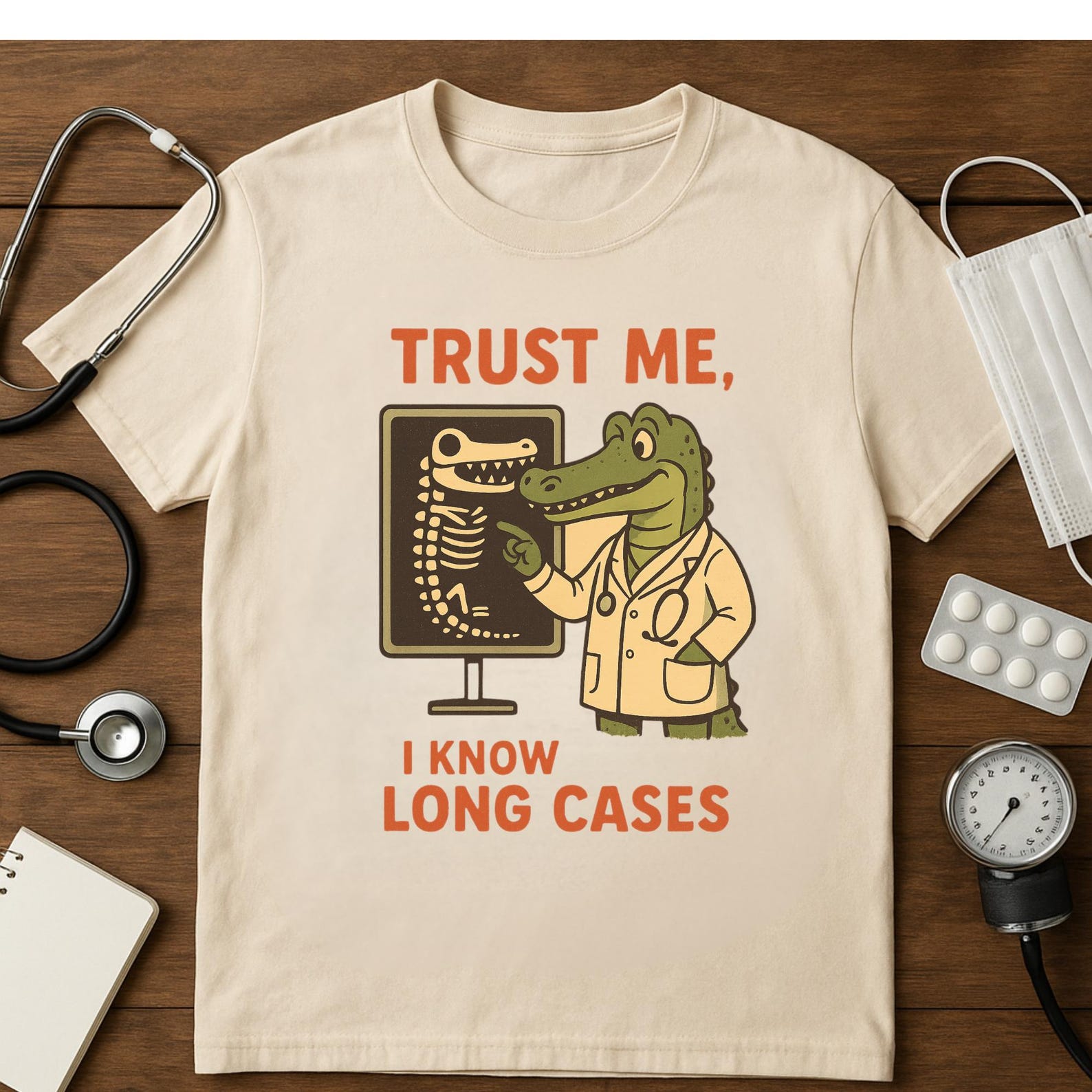 Funny Alligator Doctor Shirt – Medical Student Crocodile Pun Tee S