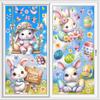 Easter 2026 3D Butterfly Glass Stickers: Colorful Eggs & Rabbit Festival Decorations