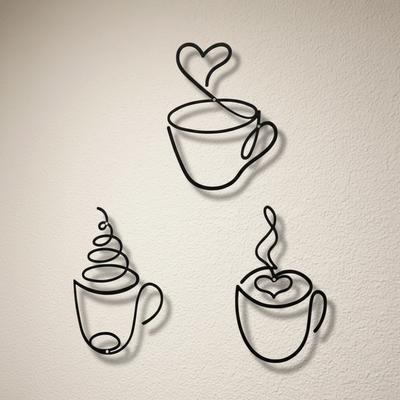 Vintage Wall Hanging Coffee Wall Hangings Handmade Wall Sculpture Interior Wall Decorations Iron Paintings