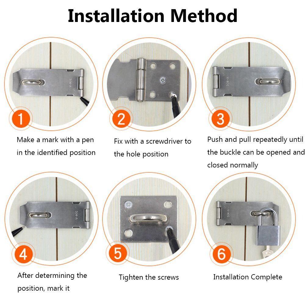 Household Door Clasp Lock Burglar-proof Gate Bolt Durable Shed Latch