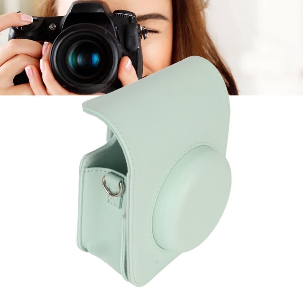 PU Leather Camera Case Camera Pouch for Fuji Instax Mini 12 Vlog Recording зелёный