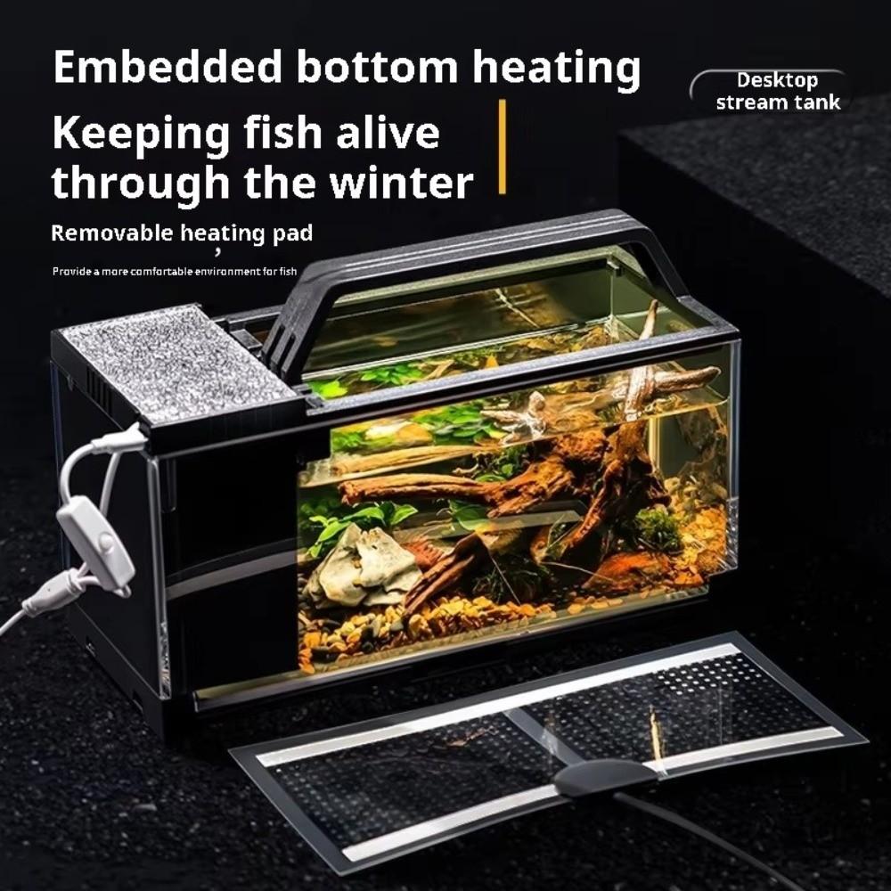 Transparent Breeding Aquarium Heating Pad Desktop Fish Tank Ecological Fish Tank  Living Room