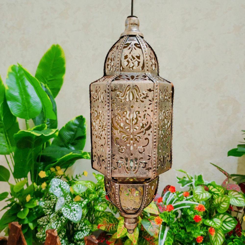 Lithium Battery Solar Lantern Waterproof Garden Lamp Moroccan Lantern  Wedding Decoration