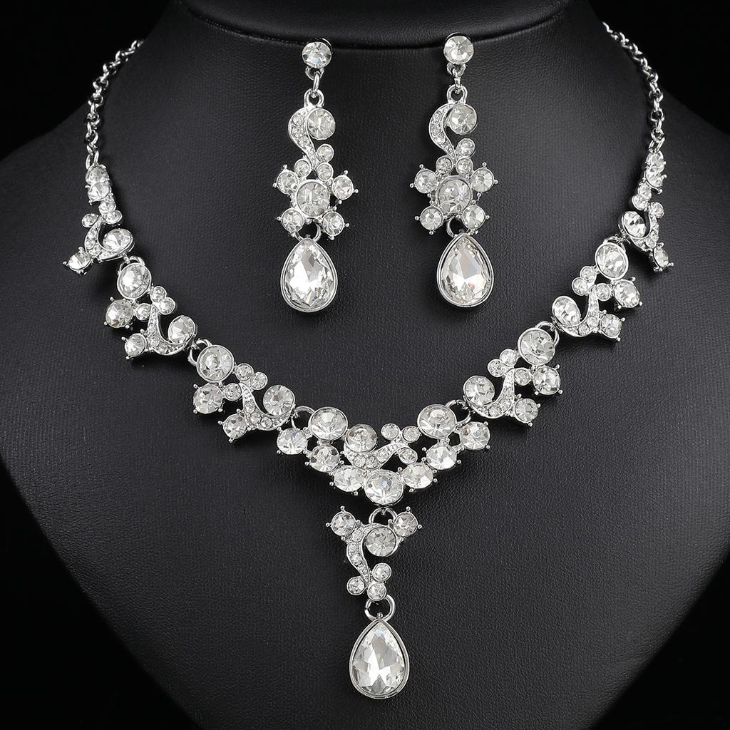 2026 Bridal Necklace Set High-end Crystal Diamond Wedding Dress Banquet Dress Jewelry Matching