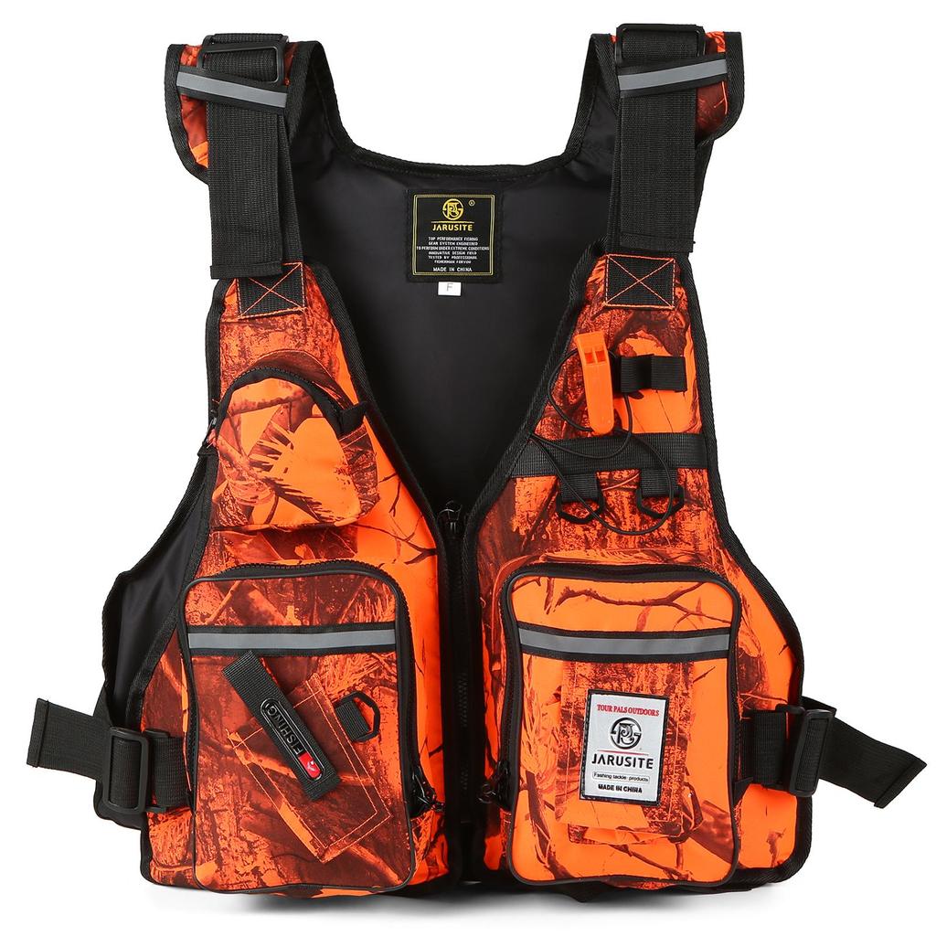 Gilet de sauvetage professionnel pour hommes Combinaison de flottaison Multi-poches Imperméable Pêche en mer Gilet réglable Gilets de pêche portables