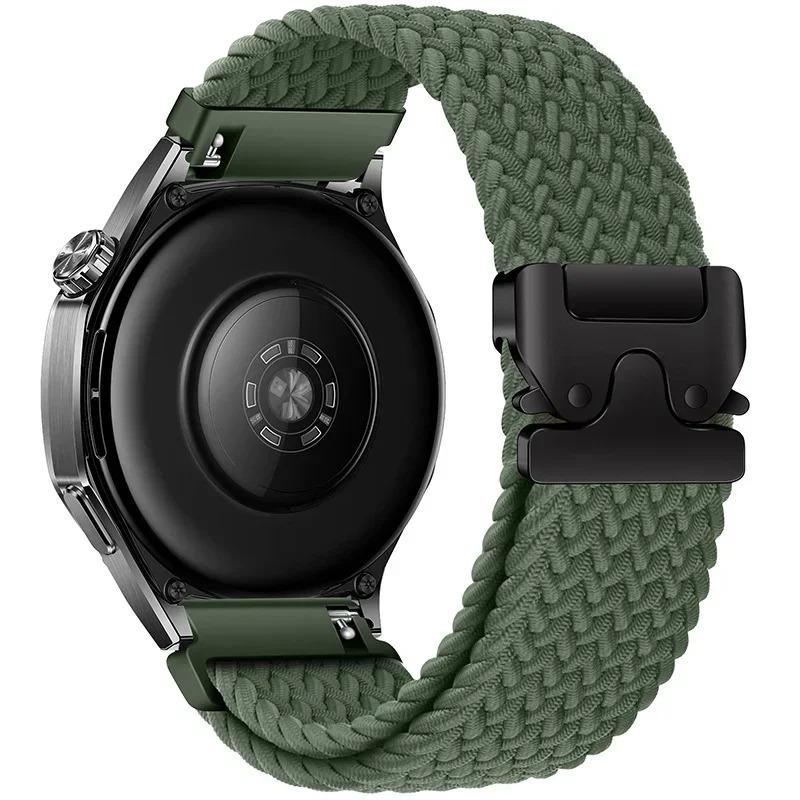 22/20mm Nylon-Geflechtband für Huawei Watch 5 GT6-5 Pro GT6-5-4 46mm Fallschirmschnalle Atmungsaktives Armband für Samsung Watch 7 6