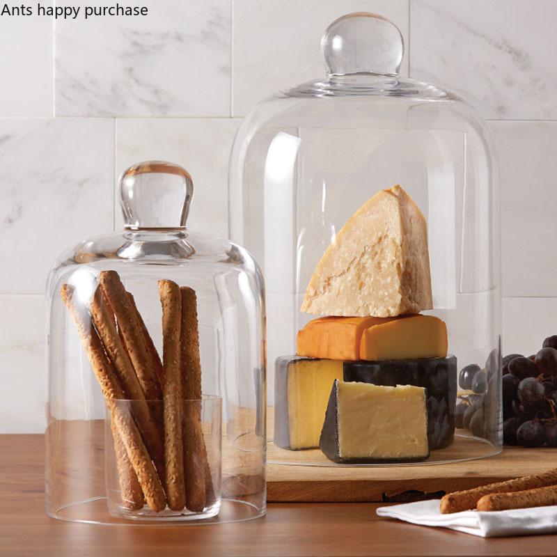 Holzpaletten Transparente Glasabdeckung Staubschutz Kuchenform Snack Dessertteller Kuchenständer Ausstellungsständer Frischhalteabdeckungen