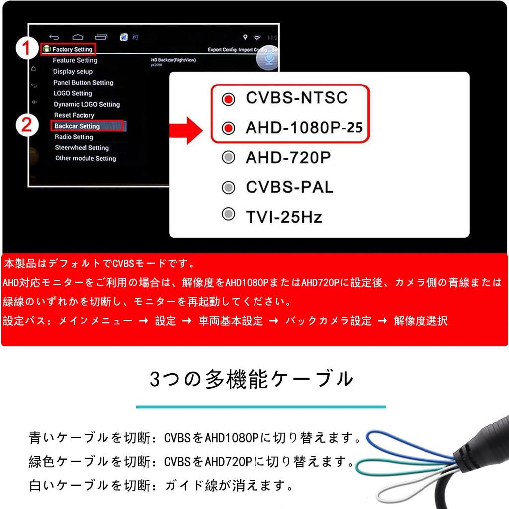 Backup Rear Camera Innovative Model Ultra 2 Megapixel Latest IP68 Side Backup Fisheye Monitor Switchable with or without HD HDD Universal for Easy