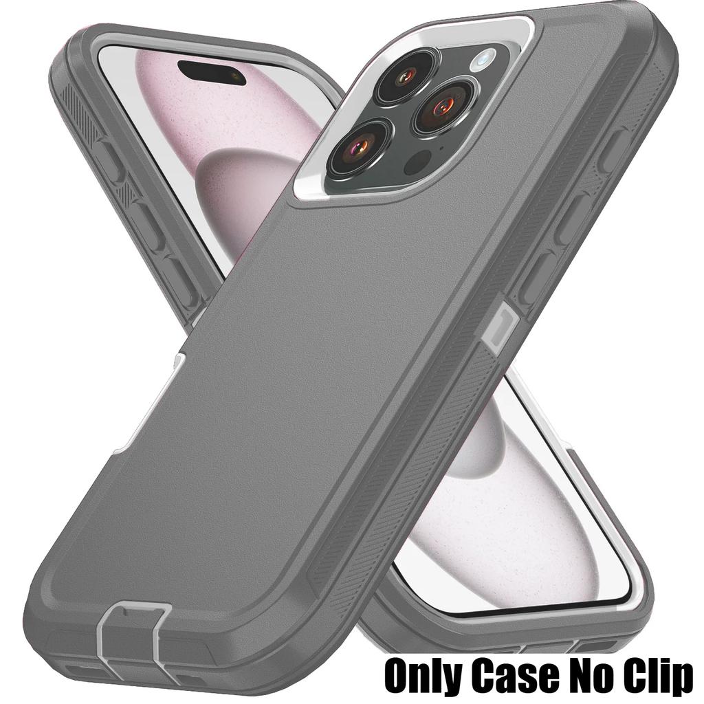 Military Defender Shockproof Armor Phone Case For IPhone Air 17 16 Pro Max 15 14 Plus 13 12 11 Smooth-Touch Ott PC+TPU Box Non-slip Protect Cover Clip