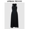 UR Women's Pleated U-Neck Slim Dress