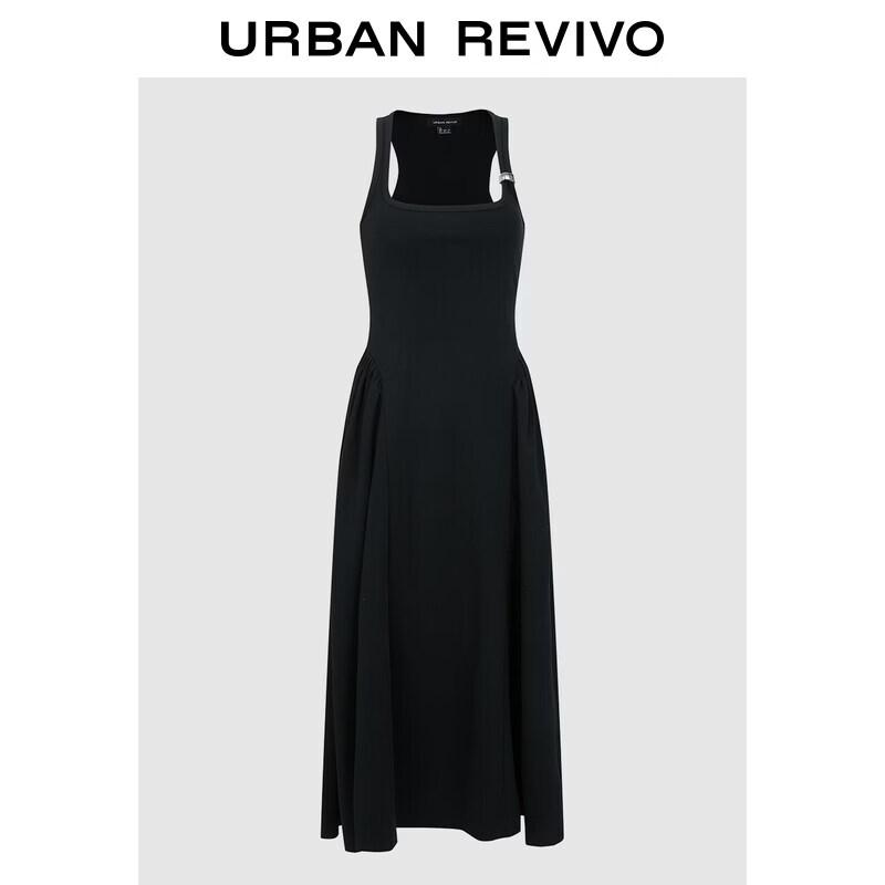 UR Women s Pleated U-Neck Slim Dress L