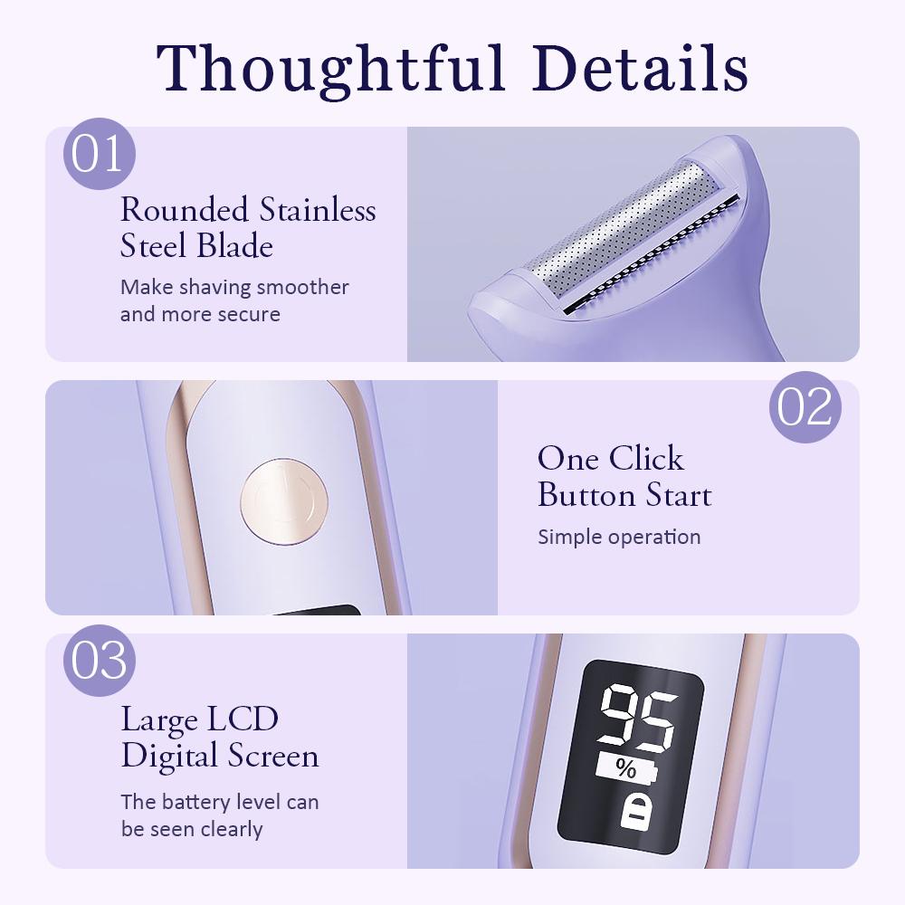 5 In 1 Painless Lady Shaver Rechargeable Epilator Electric Razor For Women Nose Hair Trimmer Body Hair Removal Shaving Machine