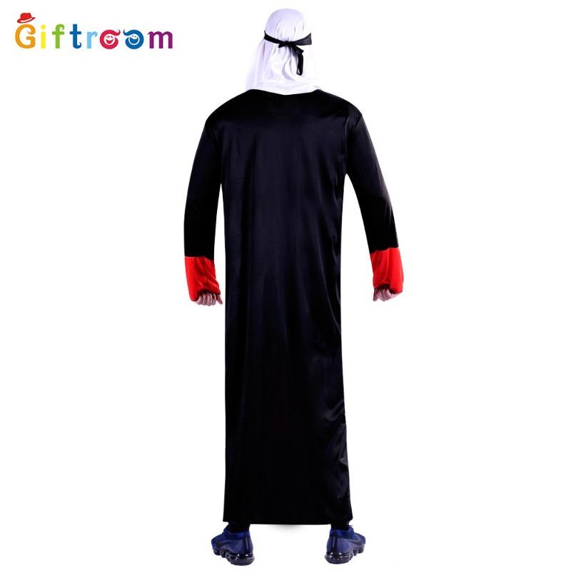 Halloween Carnival Party Prince Male Red and Black Dubai Dress Performance Costume