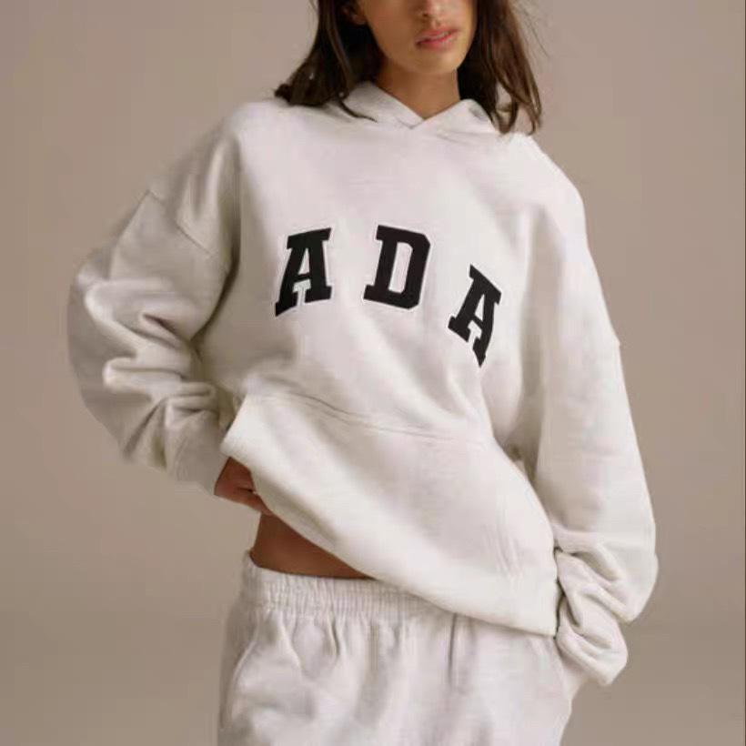 IN BLUE: England Trip Blogger Style Korean Cotton Loose Fit Lettered Pullover Hoodie Pair