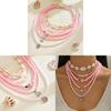 Fashion Shell Necklace With Pearl Beads Multilayered For Women And Men