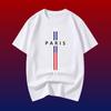 Neues Herrenmode Lässiges Lockeres Übergröße Paris Buchstabenaufdruck Rundhalsausschnitt Kurzarm T-Shirt Oberteil Kurzärmeliges T-Shirt für Herren