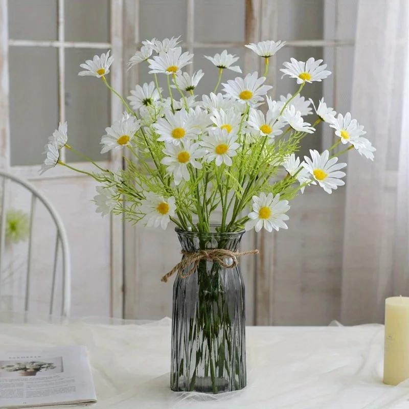 5 Pcs Small Daisy Simulation Chamomile Orchid Chrysanthemum Plastic Fake Flower Home Decoration Ornament Flower