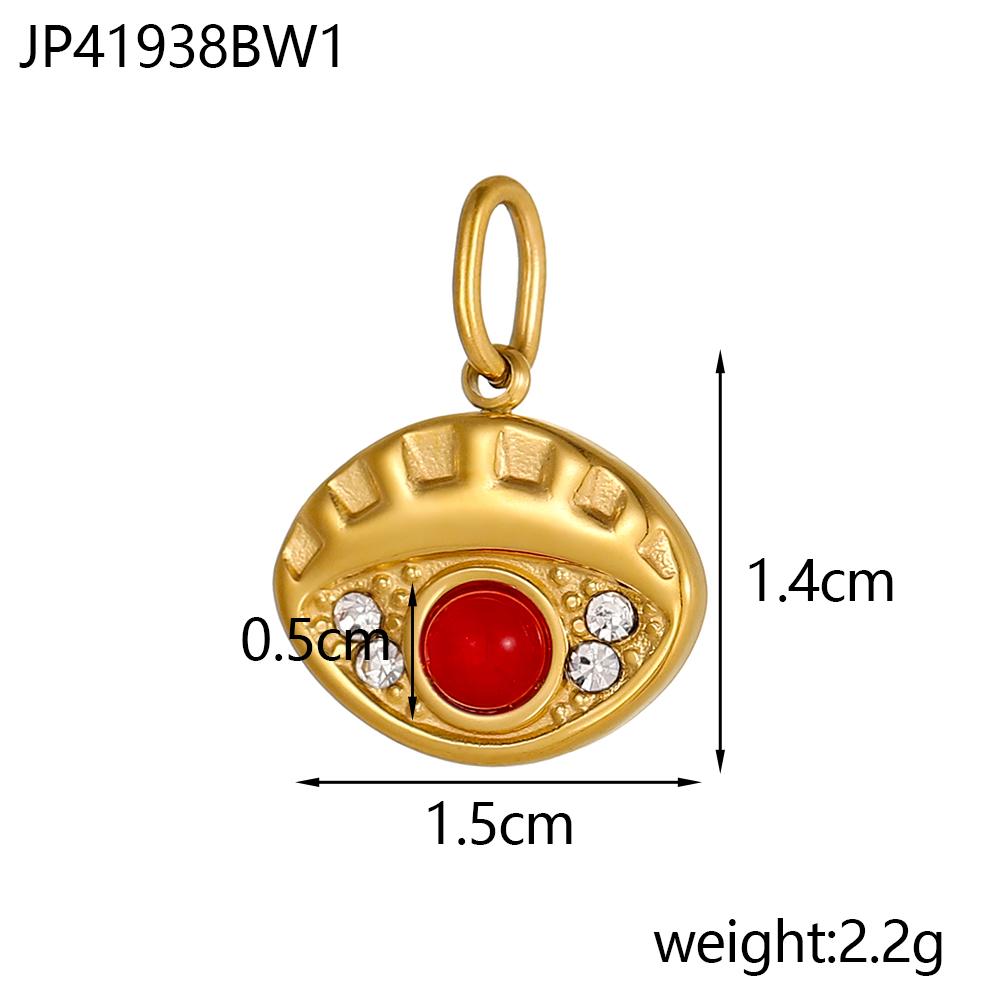 CARLIDANA Colorful Eyes Bohemian Natural Stone Eyes Charm Stainless Steel Gold Plated Zircon Matching Pendant Accessories